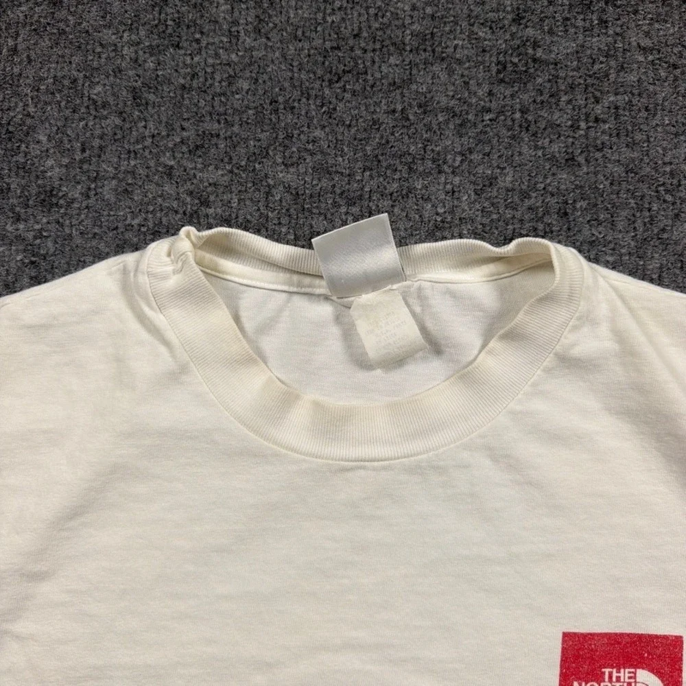 Vintage The North Face Long Sleeve T-Shirt Mens Medium White Graphic Mountain